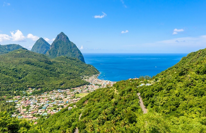 St Lucia Pitons Landscape